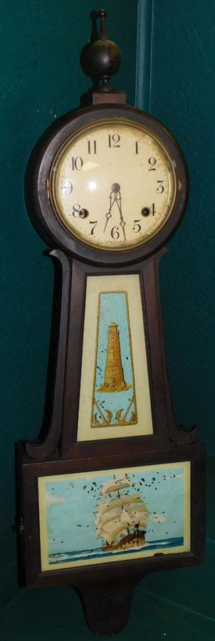 Mahogany Banjo Clock: Mahogany Banjo Clock. 35 1/2" H