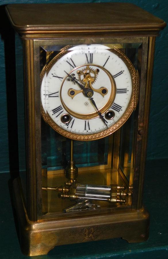 Ansonia Crystal Regulator Clock: Ansonia Crystal Regulator Clock. 6 1/2" W 5 1/4" D 11" H