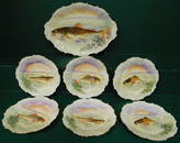 7 Pc HP Limoges Blakeman & Henderson Fish Set