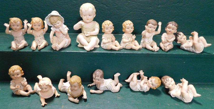 Lot Of 15 Piano Babies: Lot Of 15 Piano Babies. 7" H (Largest)
