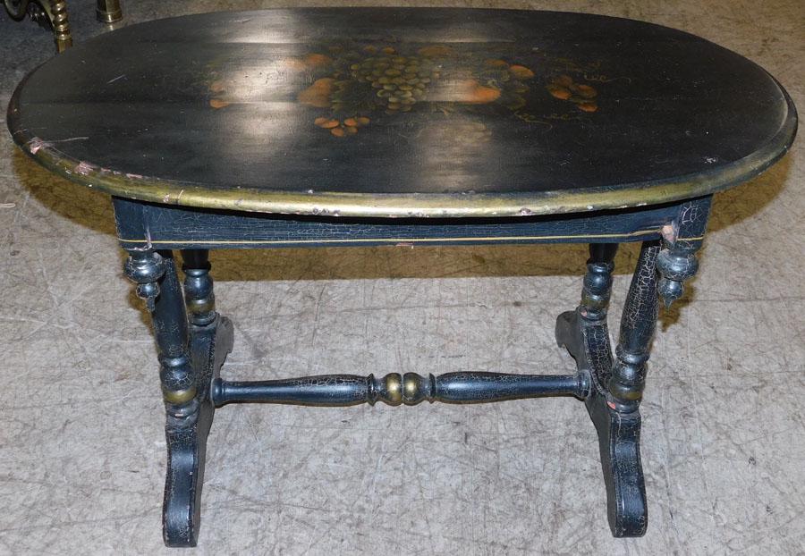 Hitchcock Style Painted Tea Table: Hitchcock Style Painted Tea Table. 32" W 19 1/2" D 19 1/2" H