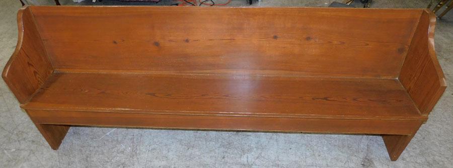 Heart Pine Church Pew: Heart Pine Church Pew. 86 1/2" W 17 1/2" D 32 1/2" H