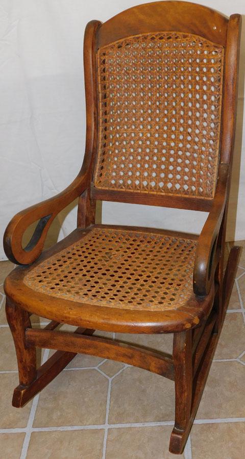 Childs Cane Seat & Back Rocking Chair: Childs Cane Seat & Back Rocking Chair. 26 1/2" H