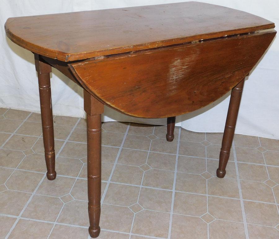 Antique Pine Drop Leaf Table: Antique Pine Drop Leaf Table. 41 1/2" W 21 1/2" D 29 3/4" H
