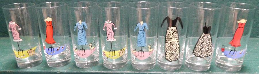 Set Of 8 MCM Fashion Glasses: Set Of 8 MCM Fashion Glasses. 6 1/4" H