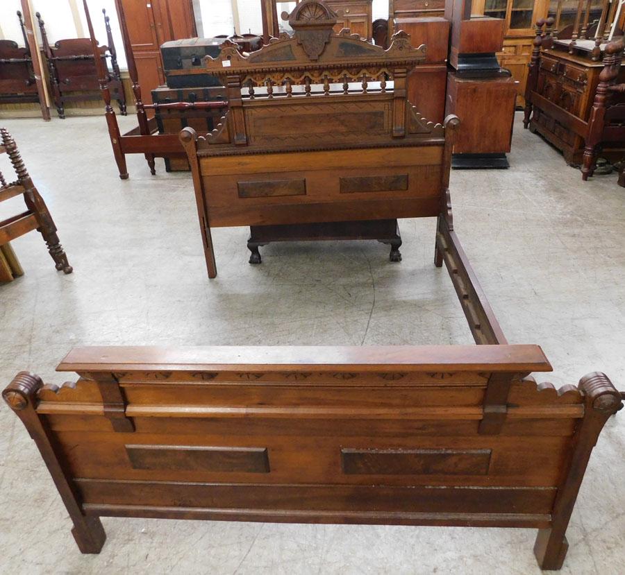 Victorian Walnut Full Size Bed: Victorian Walnut Full Size Bed. 60 1/2" W 80" D 62" H