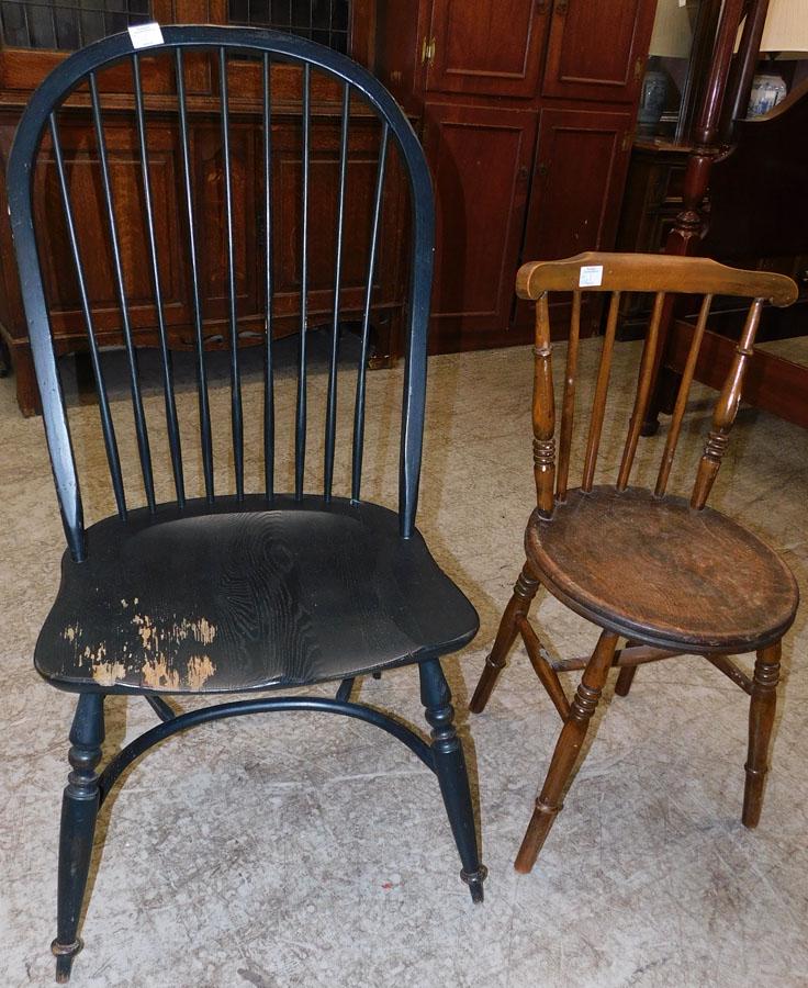Two Windsor Side Chairs: Two Windsor Side Chairs. 42 1/2" H