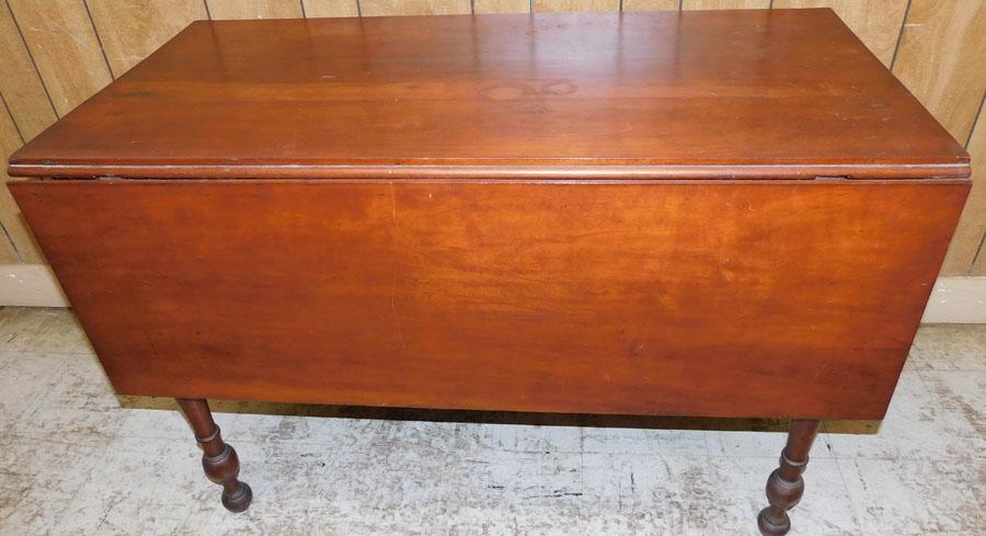 19th C Cherry Drop Leaf Table: 19th C Cherry Drop Leaf Table. 41 1/2" W 21 1/4" D 28" H