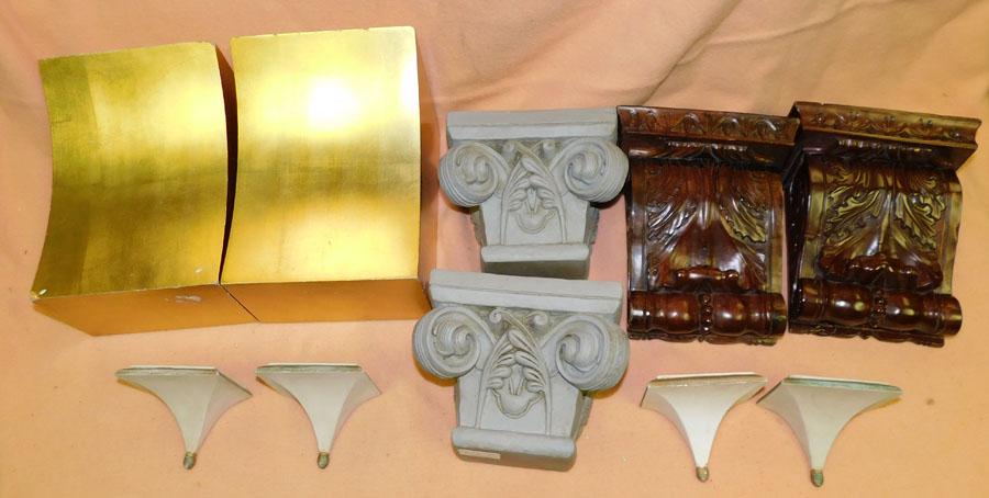 Lot of 10 Wall Brackets: Lot of 10 Wall Brackets. Up to 10" H