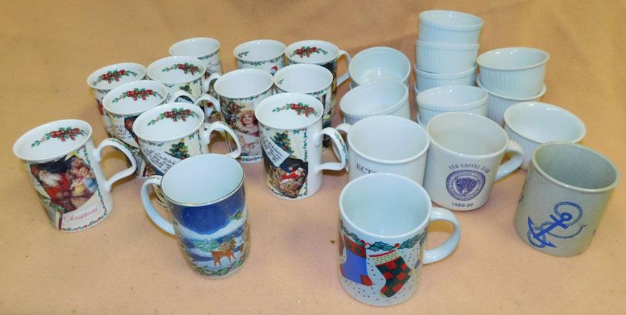 Lot of Porcelain Cups & Ramekins: Lot of Porcelain Cups & Ramekins.