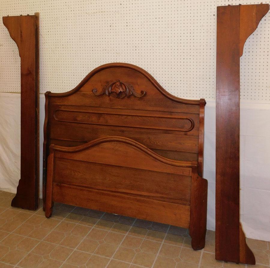 Antique Walnut Victorian Full Size Bed: Antique Walnut Victorian Full Size Bed. 57" W 55 1/2" H
