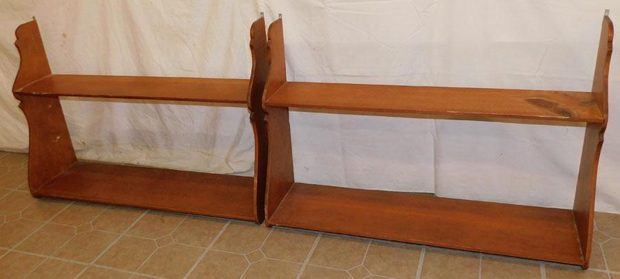Pair of Pine Hanging Wall Shelves: Pair of Pine Hanging Wall Shelves. 34 3/4" W 9 3/4" D 24" H