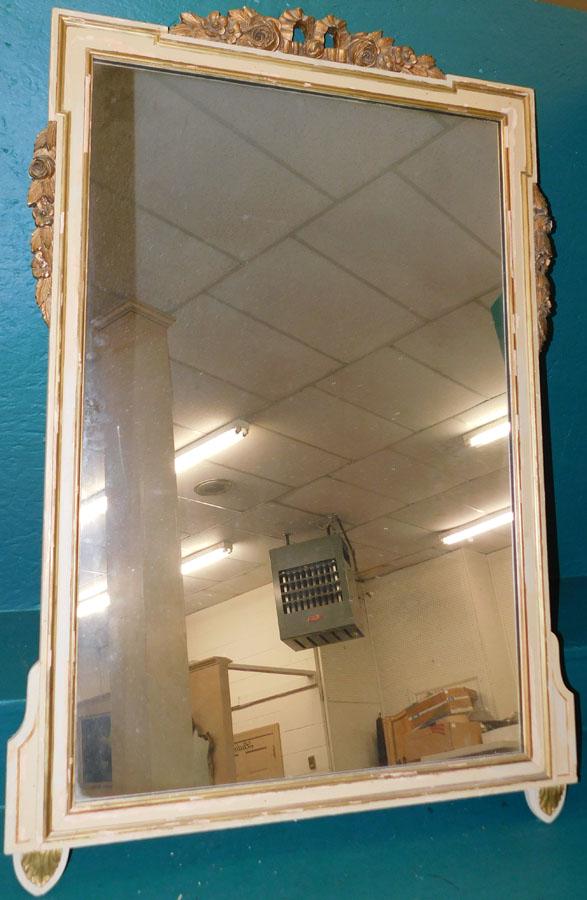Antique Painted Frame French Mirror: Antique Painted Frame French Mirror . 29" W 43 1/4" H