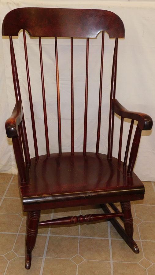 Cherry Boston Rocker by Nichols & Stone: Cherry Boston Rocker by Nichols & Stone. 42 1/4" H