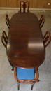 6 Ethan Allen Cherry QA Chairs & Table w/ 2 Leaves