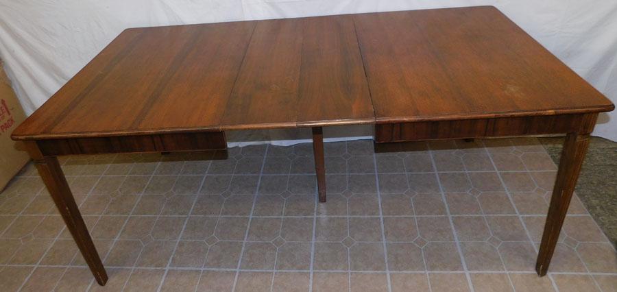 Walnut Dining Table with 2 Leaves: Walnut Dining Table with 2 Leaves. 54" W 38" D 30 1/2" H