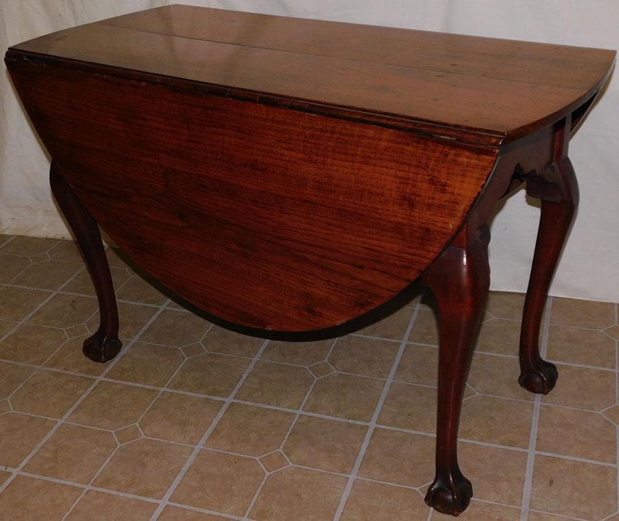 19th Century Chippendale Walnut Drop Leaf Table: 19th Century Chippendale Walnut Drop Leaf Table. 42" W 20 1/2" D 27 3/4" H