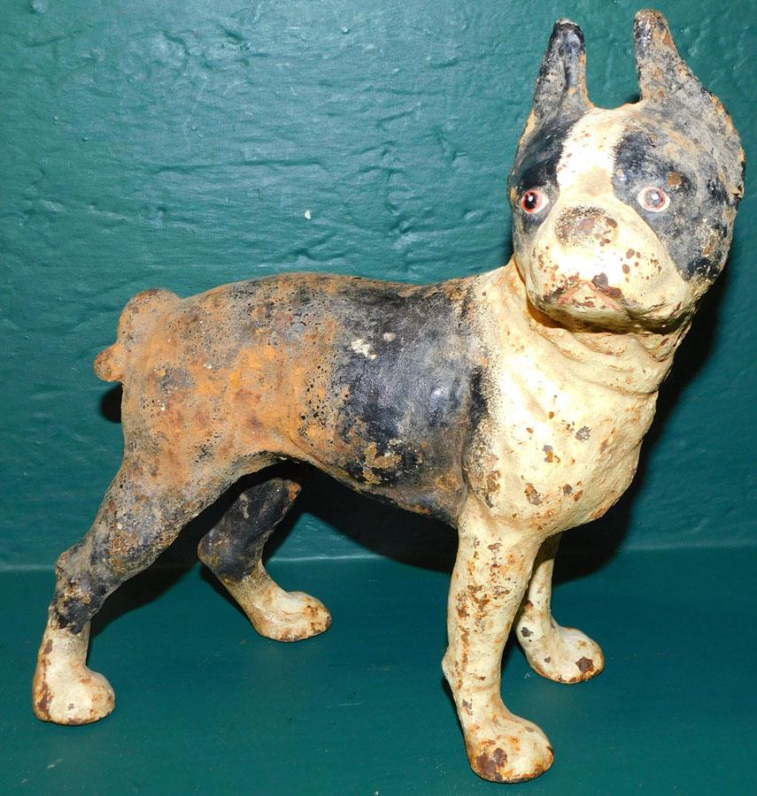 Antique Cast Iron Boxer Bank: Antique Cast Iron Boxer Bank. 9 3/4" H