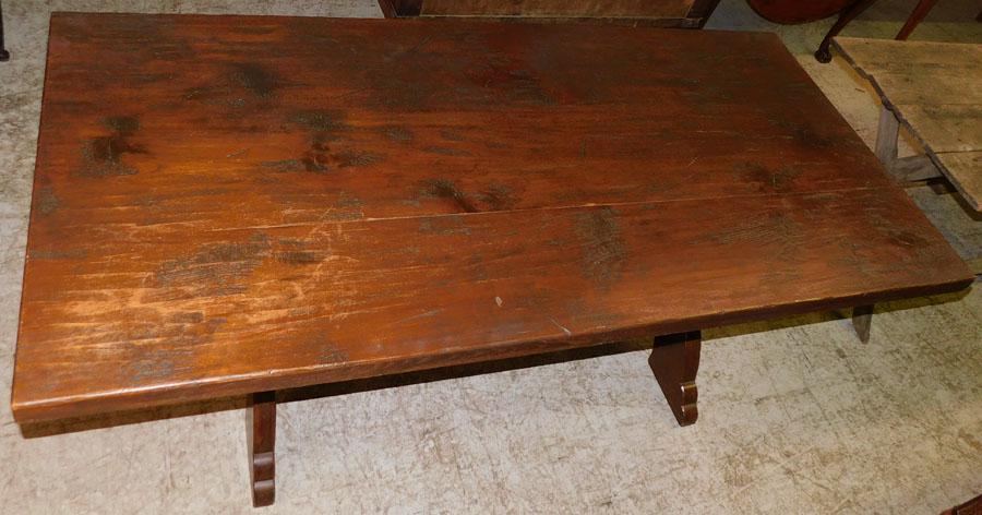 Walnut Saw Buck Farm Table: Walnut Saw Buck Farm Table. 76 1/4" W 35 1/4" D 29 1/2" H