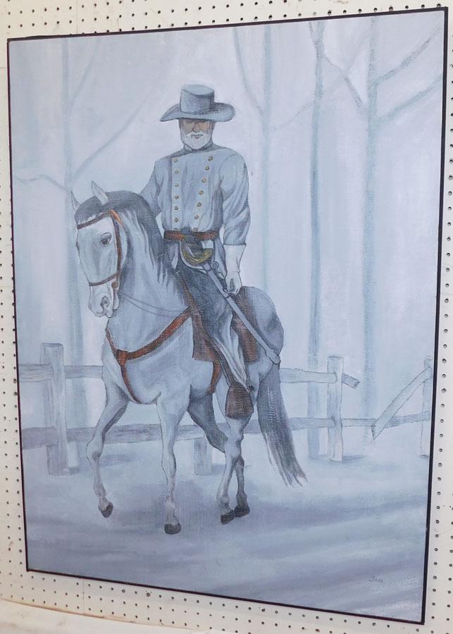 Oil on Canvas of General Lee Signed Jess: Oil on Canvas of General Lee Signed Jess. 30 1/2" W 40 1/4" H