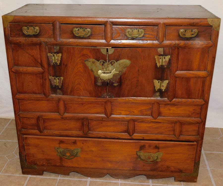 Elmwood Korean Chest: Elmwood Korean Chest. 34 1/2" W 15 1/4" D 31 1/2" H