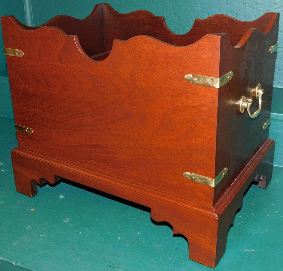Mahogany Campaign Style Canterbury: Mahogany Campaign Style Canterbury. 20 1/4" W 14 1/4" D 16 1/4" H