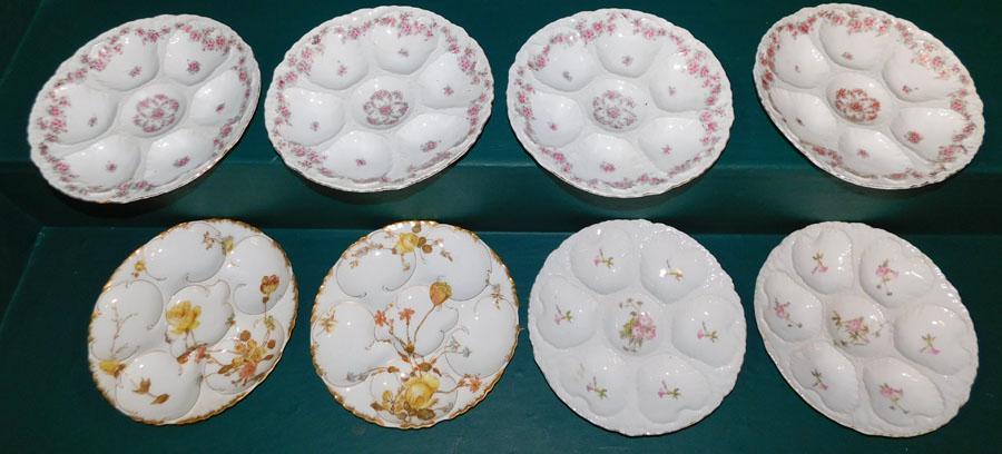 8 Hand Painted Austrian & Limoge Oyster Plates: 8 Hand Painted Austrian & Limoge Oyster Plates. Up to 8 1/2" DIA