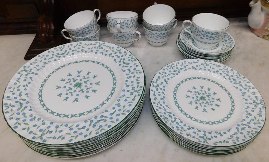 27 Pieces of Ansley China, (Cups, Saucers, & Plates): 27 Pieces of Ansley China, (Cups, Saucers, & Plates).