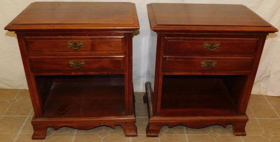 Pair of Solid Cherry Night Stands by Kling: Pair of Solid Cherry Night Stands by Kling. 22 1/2" W 15 1/2" D 25" H