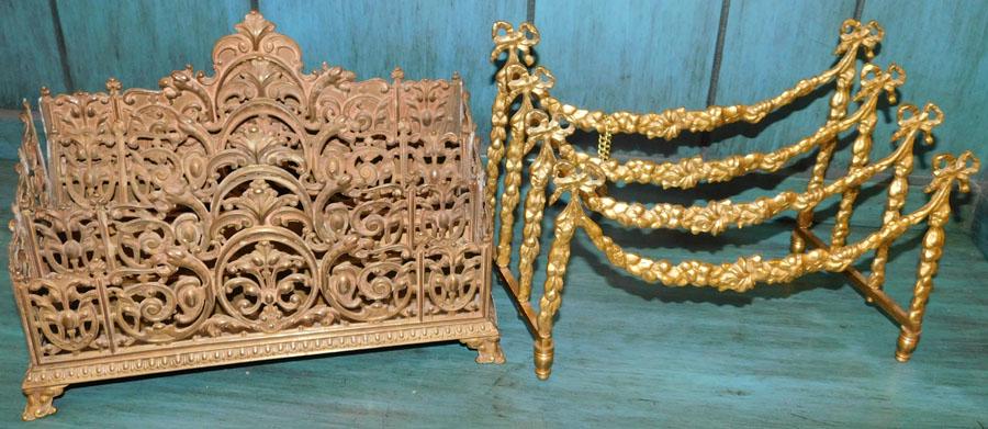 2 Metal Letter Holders: 2 Metal Letter Holders . 11" W 4 3/4" D 8" H