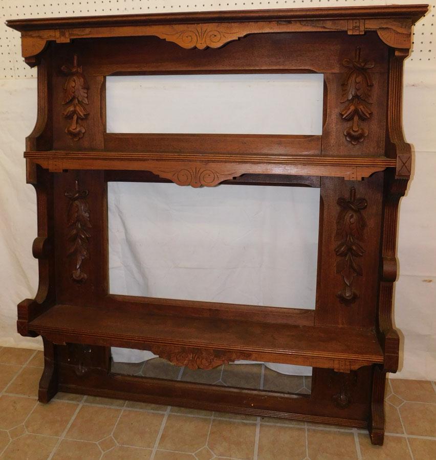 Walnut Victorian Wall Rack: Walnut Victorian Wall Rack. 47 1/2" W 8" D 49 1/2" H