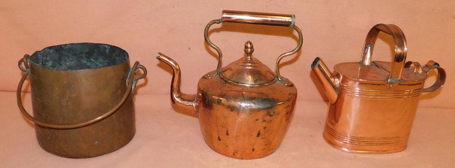 Two Copper Water Kettles & Copper Bucket (1 of 3)