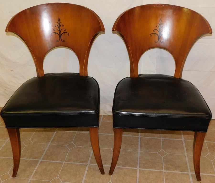 2 Cherry Bow Back Mid-Century Modern style Chairs (1 of 5)