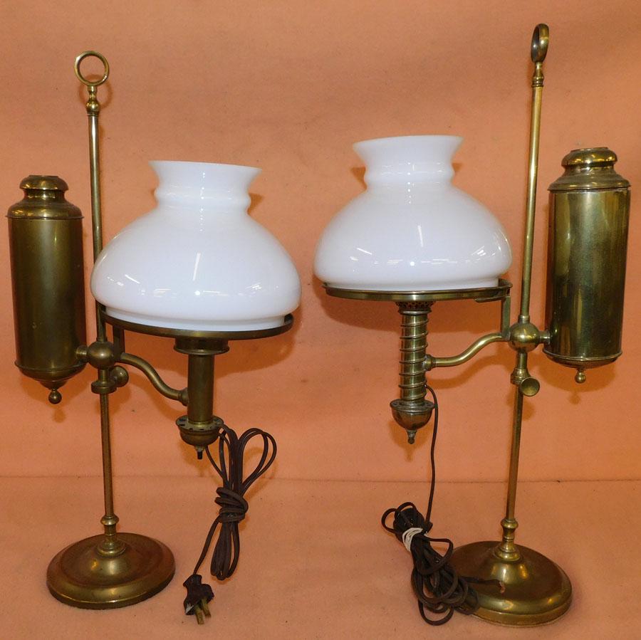 Two Single Brass Student Lamps (1 of 2)