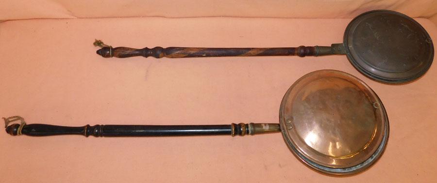 Two Antique Copper Bed Warmers (1 of 5)