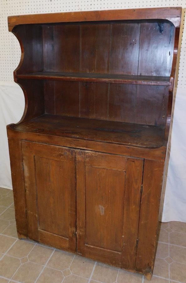 Antique Pine Primitive 2 Door Cupboard (1 of 3)