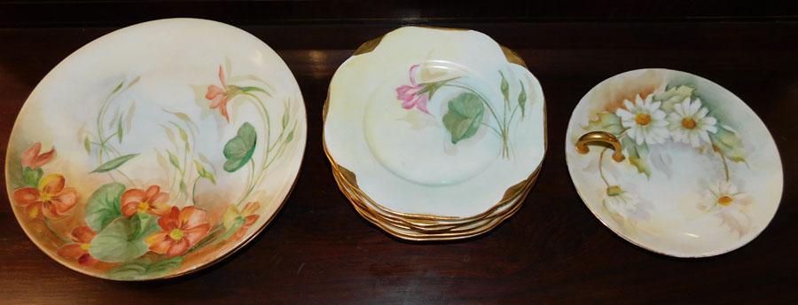 Set 9 German Hand Painted Porcelain Plates (1 of 4)
