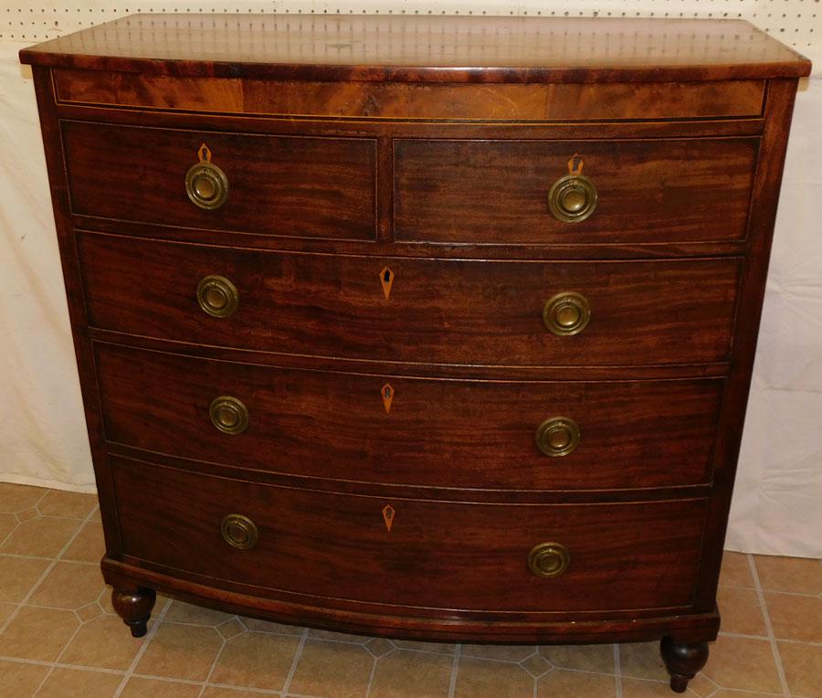 Mahogany 2/4 Drawer Bowfront Chest (1 of 6)