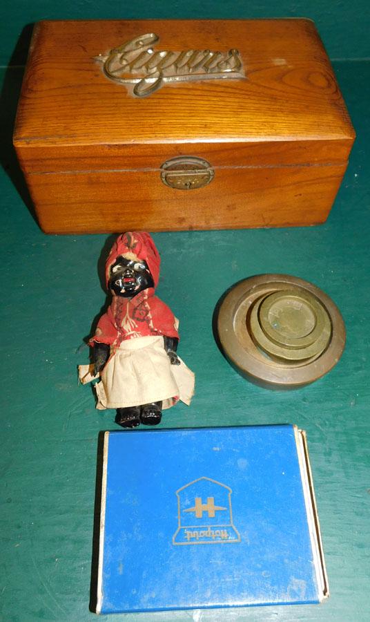 Oak Cigar Box W/ Contents (1 of 3)