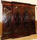 Mah Inlaid 3 Sectional Breakfront W/ Beveled Glass