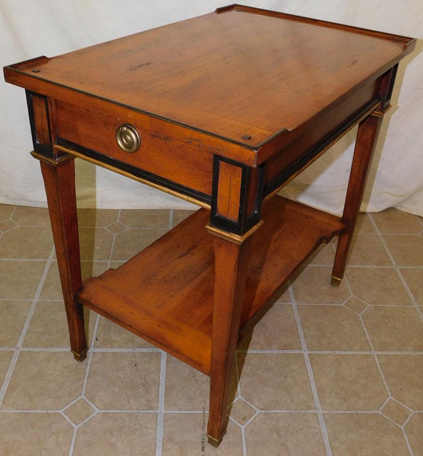 Tiger Cherry One Drawer Table By Sherrill (1 of 4)