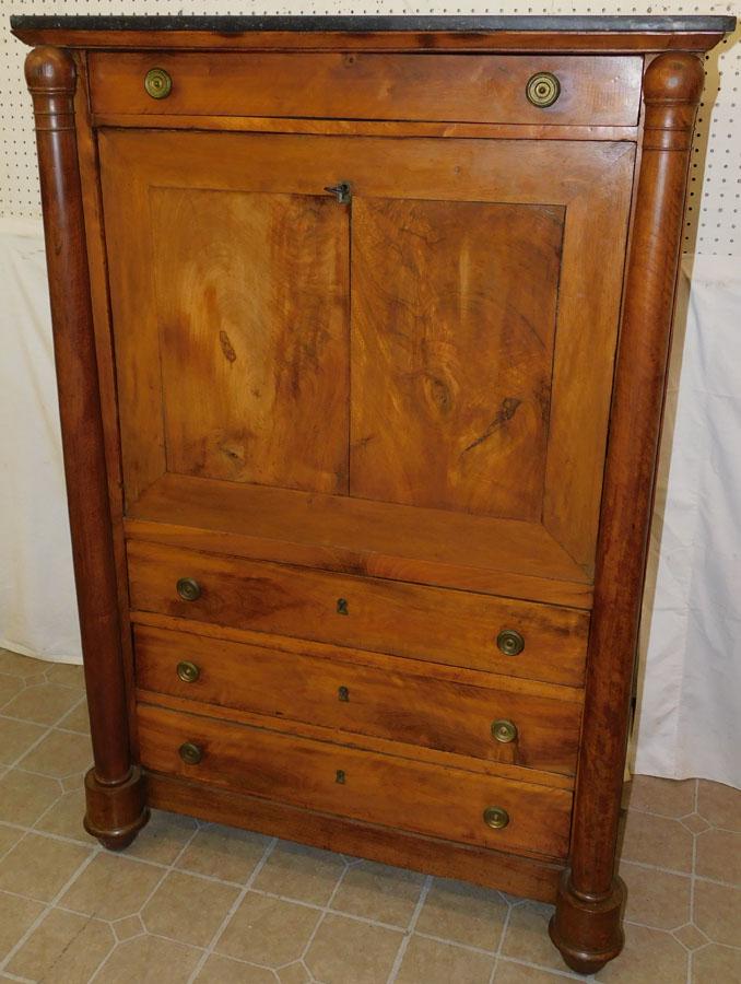 19th C Bleach Mahogany Abattant: 19th C Bleach Mahogany Abattant. 38 1/2" W 18 1/2" D 57 1/2" H