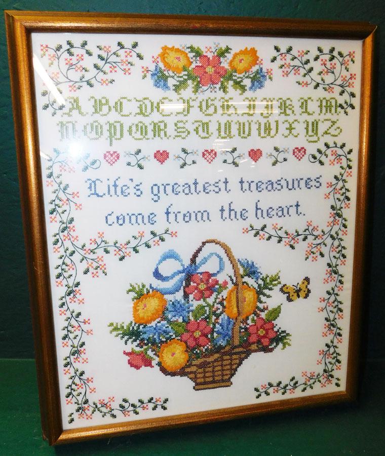 Framed Needlepoint Sampler (1 of 3)