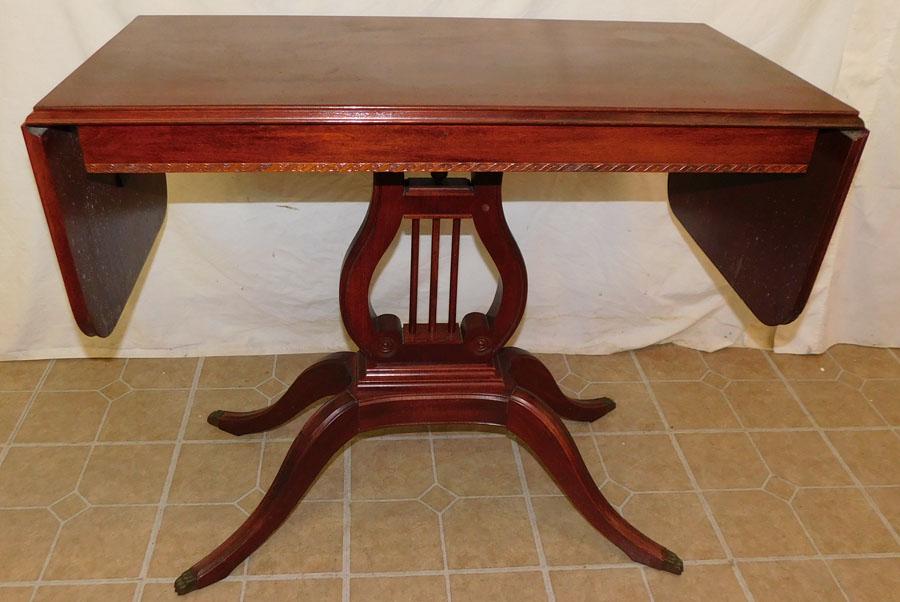 Mahogany Drop-Leaf Console Table: Mahogany Drop-Leaf Console Table . 35 1/2" W 18" D 29 3/4" H