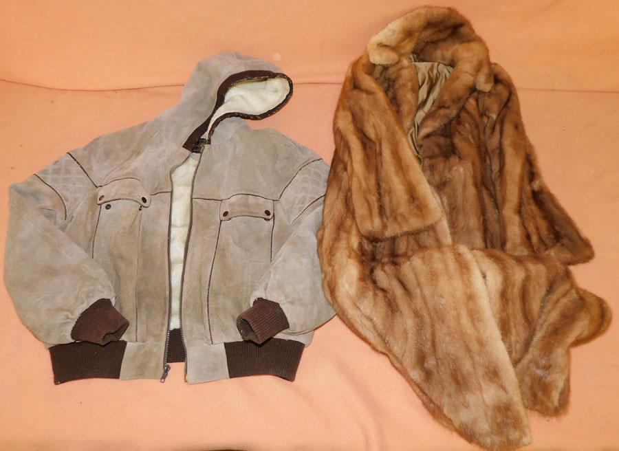 Ladies Mink Fur Coat & Gentleman's Suede Jacket: Ladies Mink Fur Coat & Gentleman's Suede Jacket.