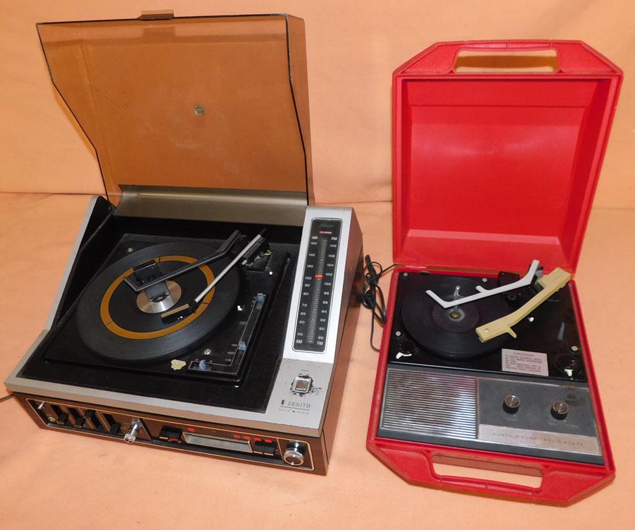 Vintage Zenith & Truetone Record Players: Vintage Zenith Record Player & Truetone Record Player. Up to 19 1/2" x 16"