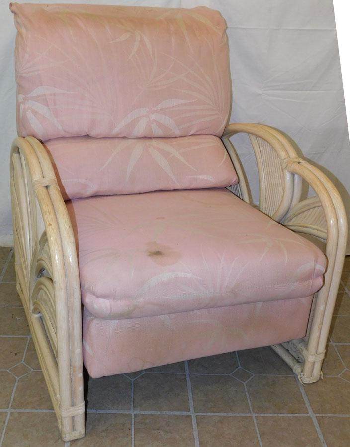 Rattan Reclining Chair by Classic Rattan Inc.: Rattan Reclining Chair by Classic Rattan Inc.. 36" H