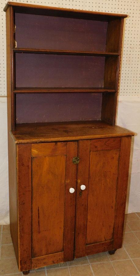 Antique Primitive Walnut Step back Cupboard: Antique Primitive Walnut Step back Cupboard. 29 1/2" W 17 1/2" D 64 3/4" H