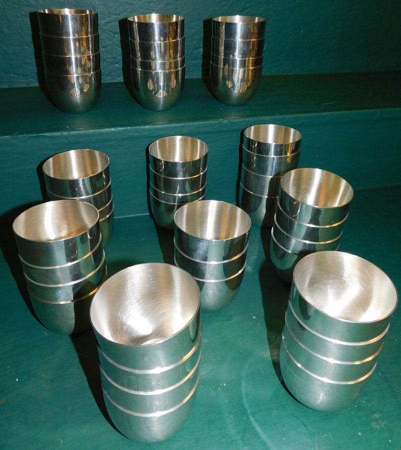 Lot Of Steiff Pewter Jefferson Cups: Lot Of Steiff Pewter Jefferson Cups.