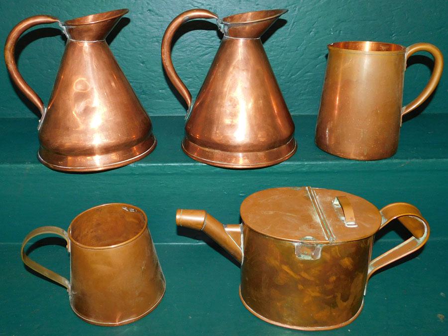 5 Copper Water Cans & Ewers (1 of 2)